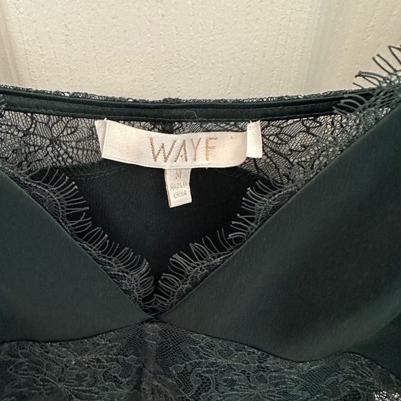 WAYF Dark Green Lace Trim Cami Top - Picture 4 of 7